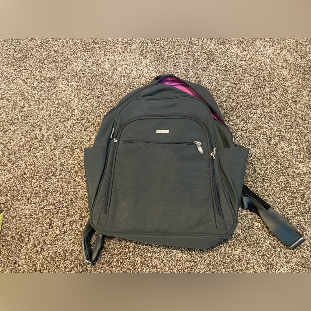 Baggallini Black Backpack with Pink Lining